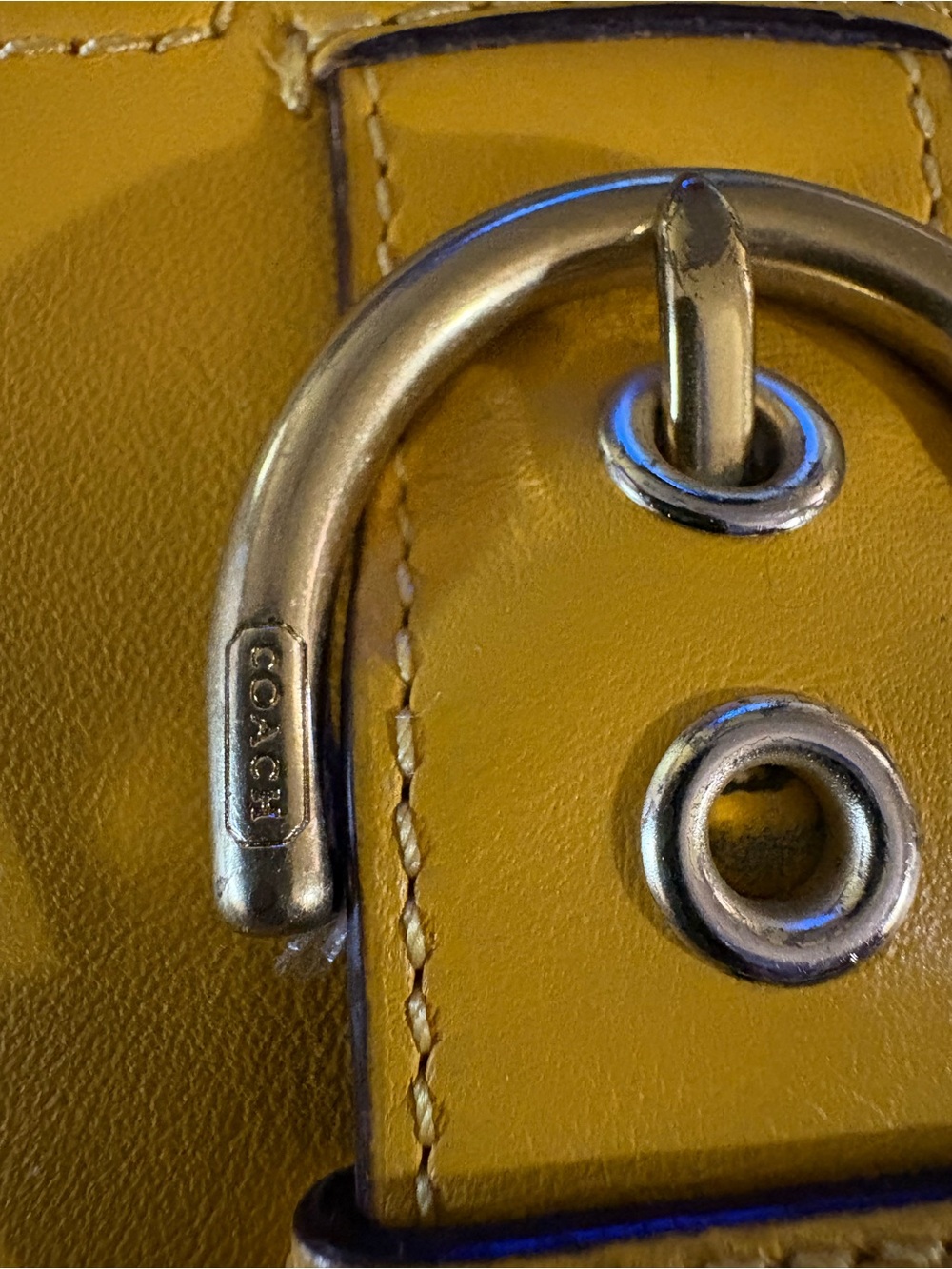 Coach Yellow Leather Buckle Wallet - Picture 8 of 9